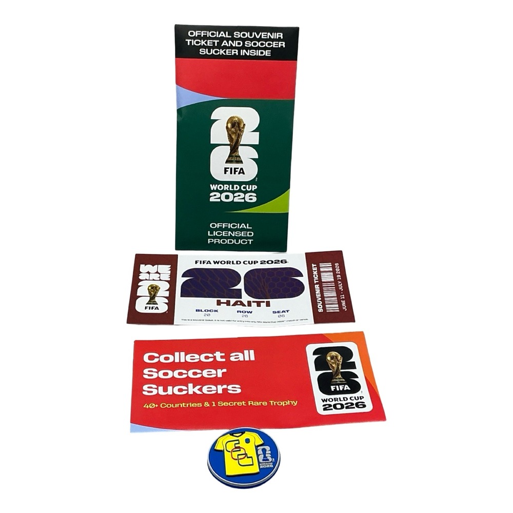 FIFA World Cup 2026 Haiti Souvenir Ticket and Soccer Sucker Pin Official